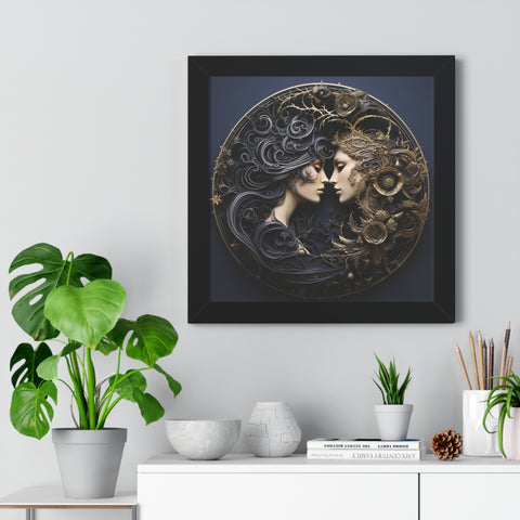 Beautiful Filigree Sapphic Framed Poster