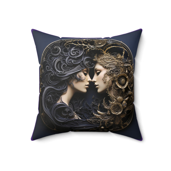 Beautiful Sapphic Filigree Pillow